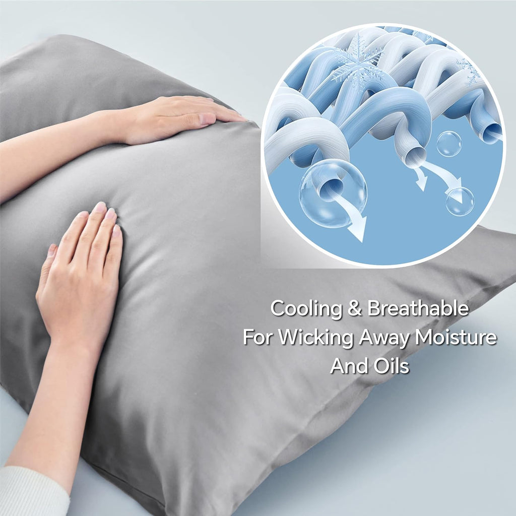 Bedelite Pillow Cases Queen Size Set of 2, Rayon Derived from Bamboo, Cooling Pillow Cases for Hot Sleepers & Night Sweats, Breathable and…