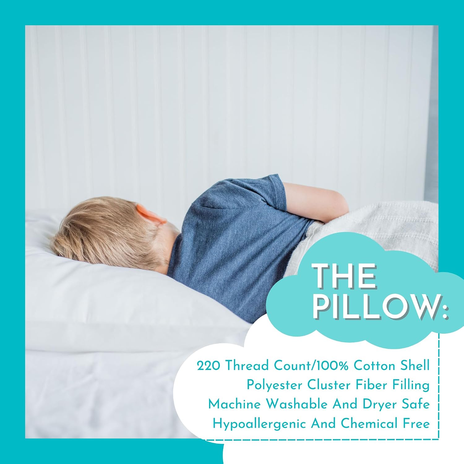 Little Sleepy Head Youth Pillow 16x22 - Soft & Hypoallergenic Bed Pillow Youth Pillows for Sleeping Age 5-10 - Snugly Designed Youth Neck…