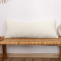 JoraLion 14x36 inch Boucle Lumbar Pillow Cover, Cream Woven Texture Neutral Long Pillow Cover Breathable Cushion Case for Couch Sofa Bed…