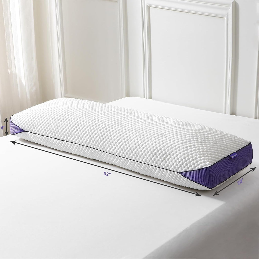 HOMELAB Adjustable Shredded Memory Foam Body Pillow, Cooling Long Pillow with Washable Cover, Full Support for Side Sleepers, Back, Hip &…