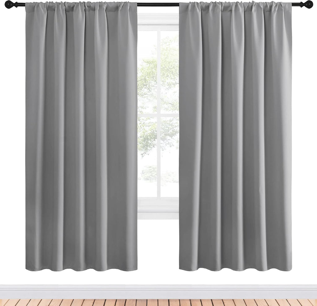 NICETOWN Blackout Curtain Panels for Bedroom - Thermal Insulated Rod Pocket Blackout Drapes/Draperies for Play Kids Room (2 Panels, W52 x…