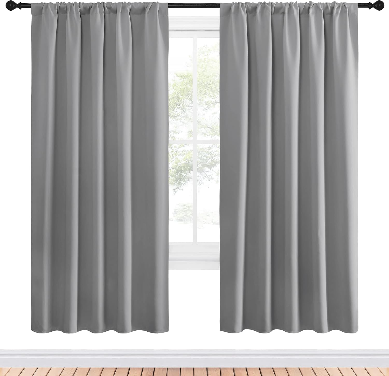 NICETOWN Blackout Curtain Panels for Bedroom - Thermal Insulated Rod Pocket Blackout Drapes/Draperies for Play Kids Room (2 Panels, W52 x…