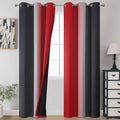 Estelartextiler Estelar Textiler Black and Red Blackout Curtains, 100% Ombre Blackout Curtains for Bedroom, Full Light Blocking Thermal Ins…