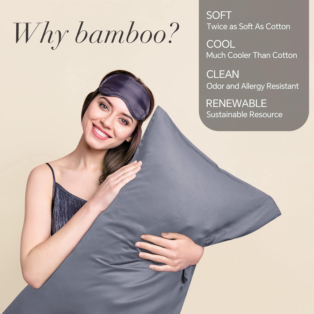 Bedelite Pillow Cases Standard Size Set of 2, Rayon Derived from Bamboo, Cooling Pillow Cases for Hot Sleepers & Night Sweats, Breathable a…