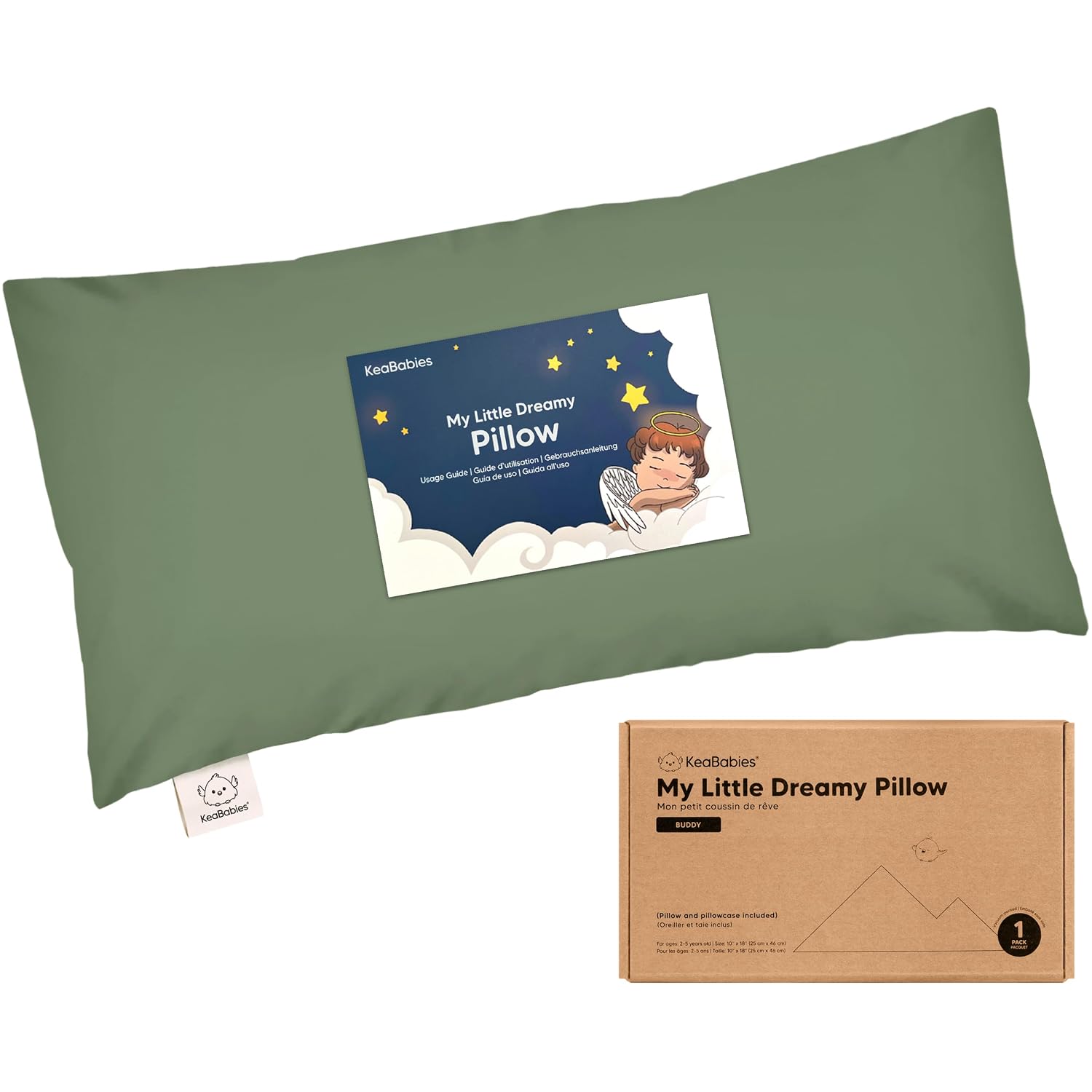 Toddler Pillow with Pillowcase - 10x18 My Little Dreamy Kids Travel Bed Pillows for Sleeping, Organic Cotton Small Pillowcase, Soft &…