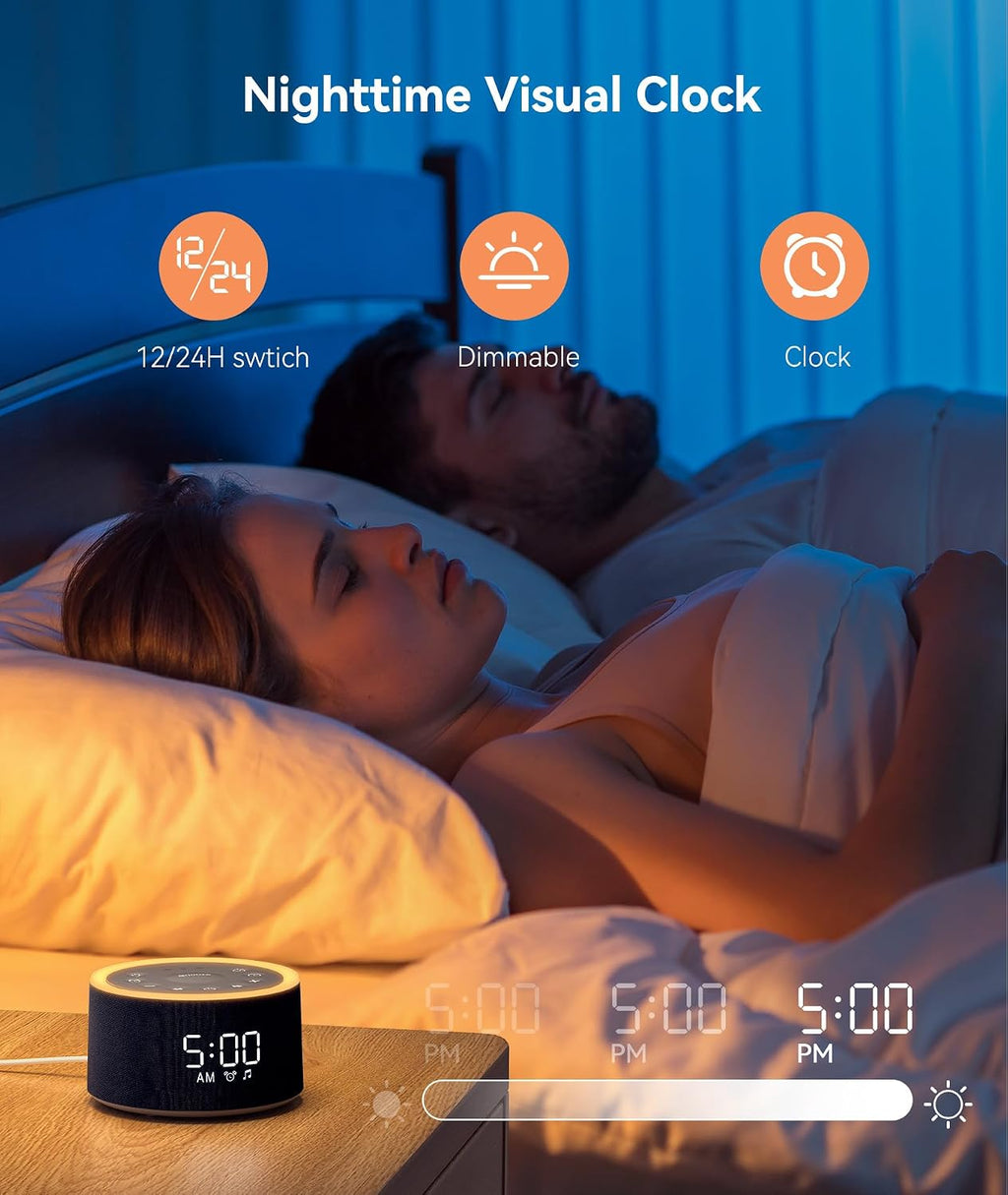 Dreamegg D1+ Sound Machine & Alarm Clock - Sound Machine for Sleep, White Noise Machine with 29 Soothing Sounds, Night Light, 0-100%…