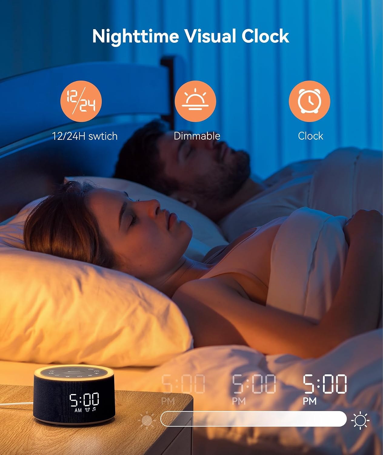 Dreamegg D1+ Sound Machine & Alarm Clock - Sound Machine for Sleep, White Noise Machine with 29 Soothing Sounds, Night Light, 0-100%…