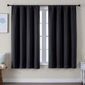 Simplebrand Ava Black Blackout Curtains for Bedroom 63 Inch Length 2 Panels Set, Solid Thermal Insulated Privacy Living Room Window Treatme…