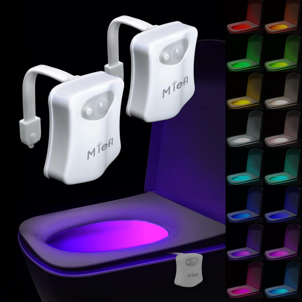 Toilet Light Motion Sensor 16 Colors Changing (2 Pack), LED Glow Bowl inside Toilet Light, Smart Night Light for Bathroom, Cool Funny…