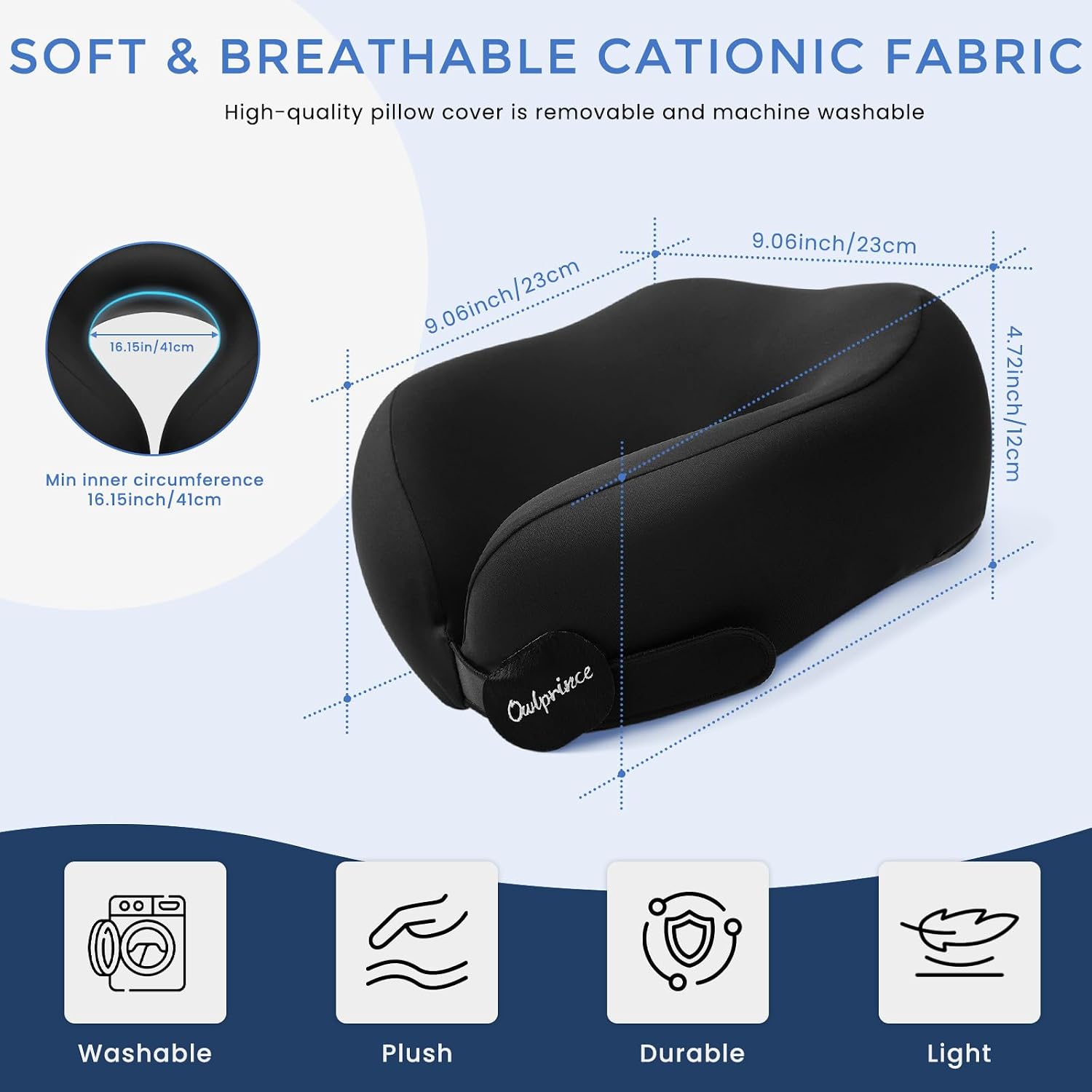 Travel Neck Pillow for Airplane, Neck Travel Pillow, Upgraded Soft 100% Pure Memory Foam - Lightweight and Stowable - Ergonomic Design…