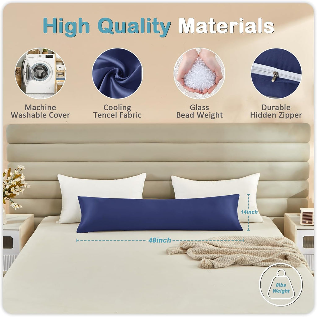 Mioto Weighted Body Pillow for Adult(48" x 14") - Weighted Pillow for Better Sleep, Cooling Body Pillow with Tencel Cover, Long Pillow for…