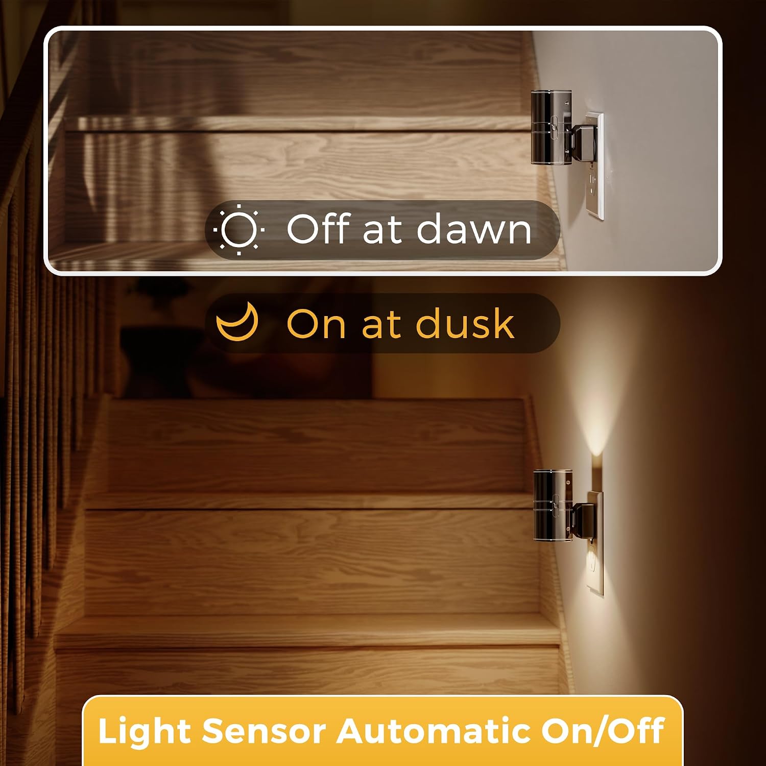 Llohasled L LOHAS LED Night Light, Automatic Night Lights Plug into Wall, 2 Pack Nightlights with Light Sensor, 3000K Soft White 0-100LM Di…