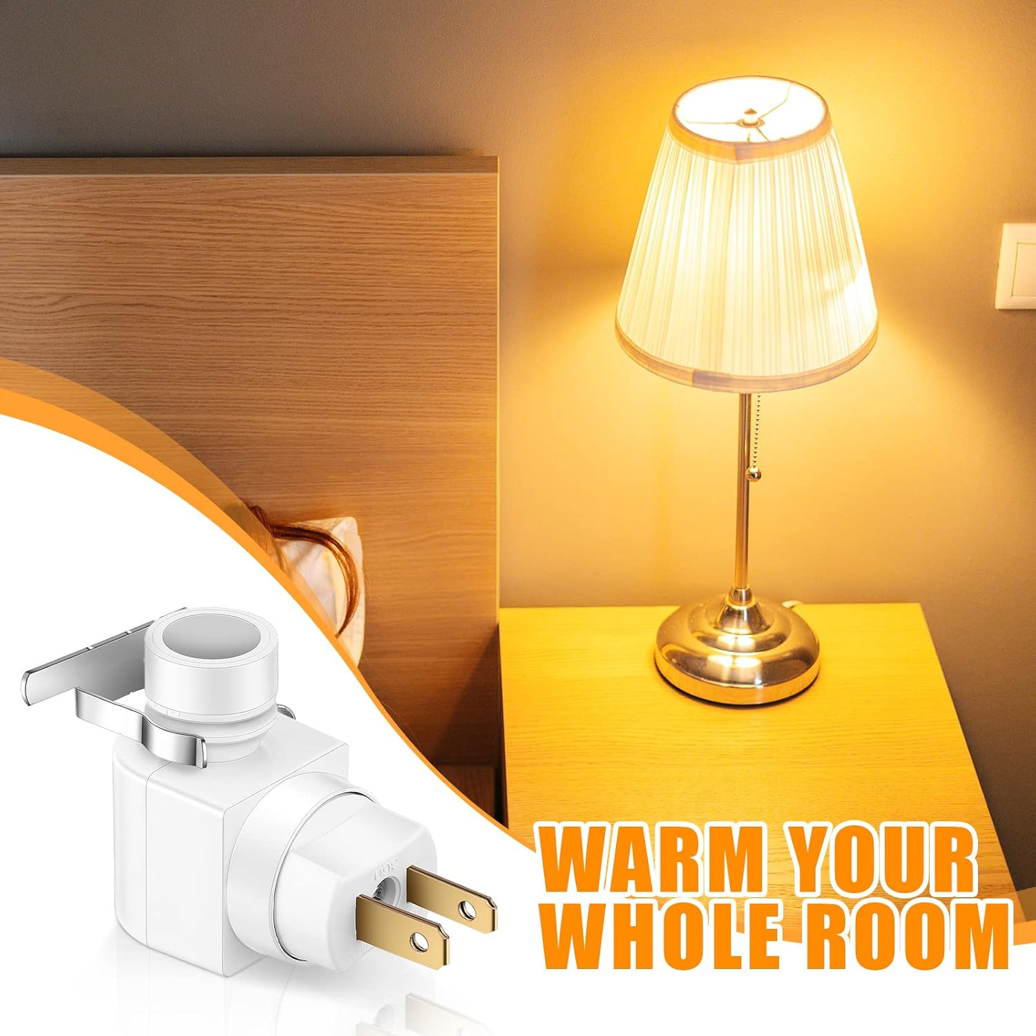 Reginary 8 Sets Night Light Bases, 360° Plug in Rotating Night Light Modules with On/Off Switch and Metal Clips Plastic Swivel Wall Lamp…