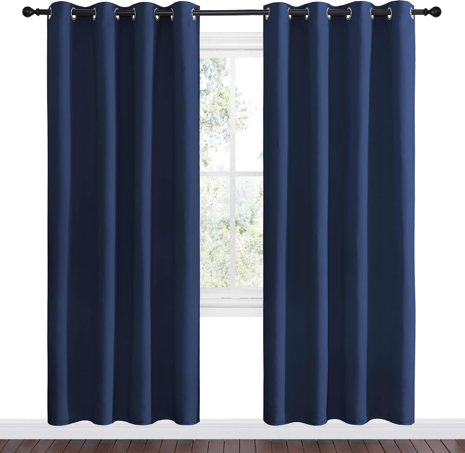 Nicetown Navy Blackout Curtains 78" Long for Living Room, Thermal Insulated Window Treatment Light Reducing Room Darkening Drapes for Boys…