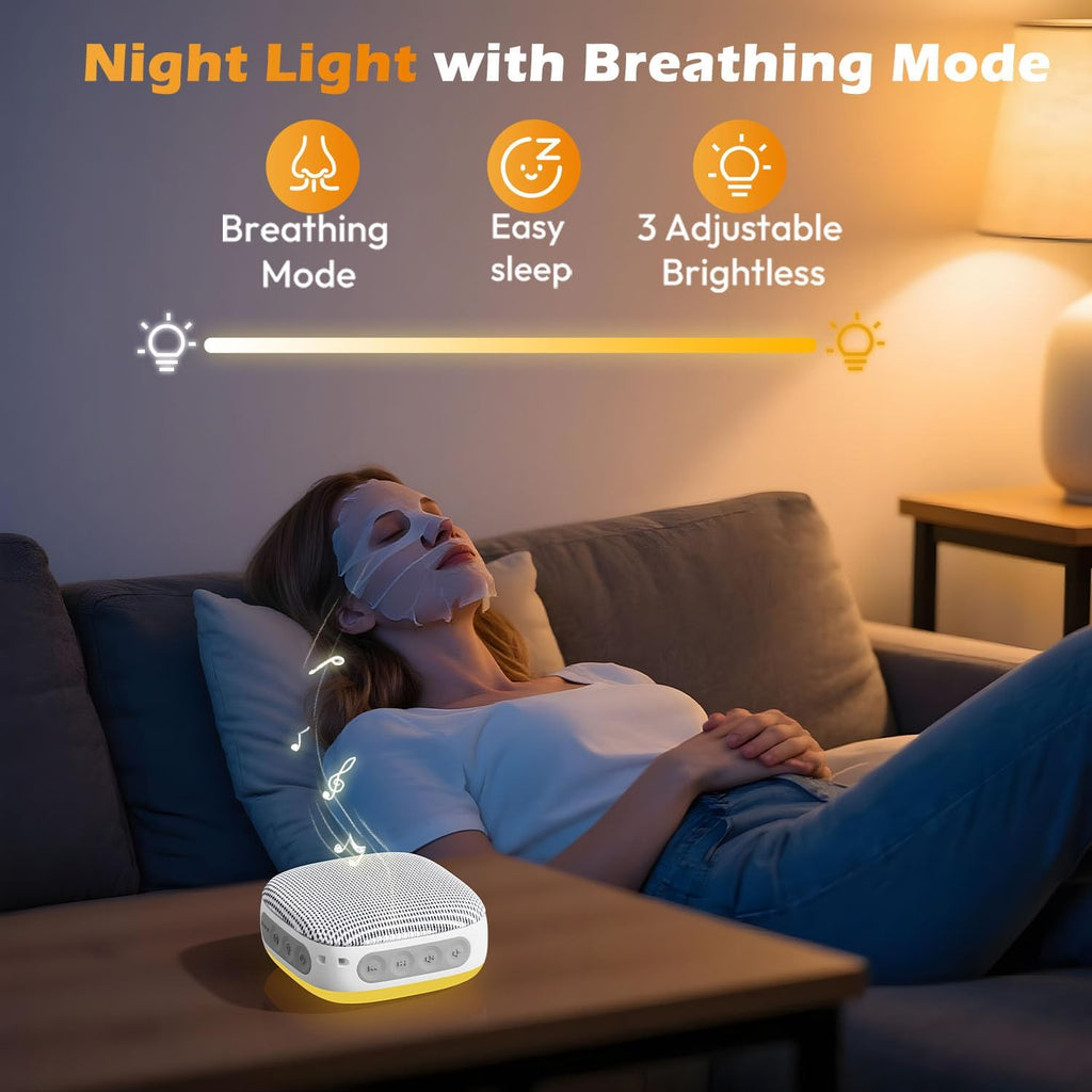 Portable Sound Machine for Travel, White Noise Sound Machine for Sleeping, 52-Hour Lasting Mini Noise Machine with 21 Quality Non-looping…