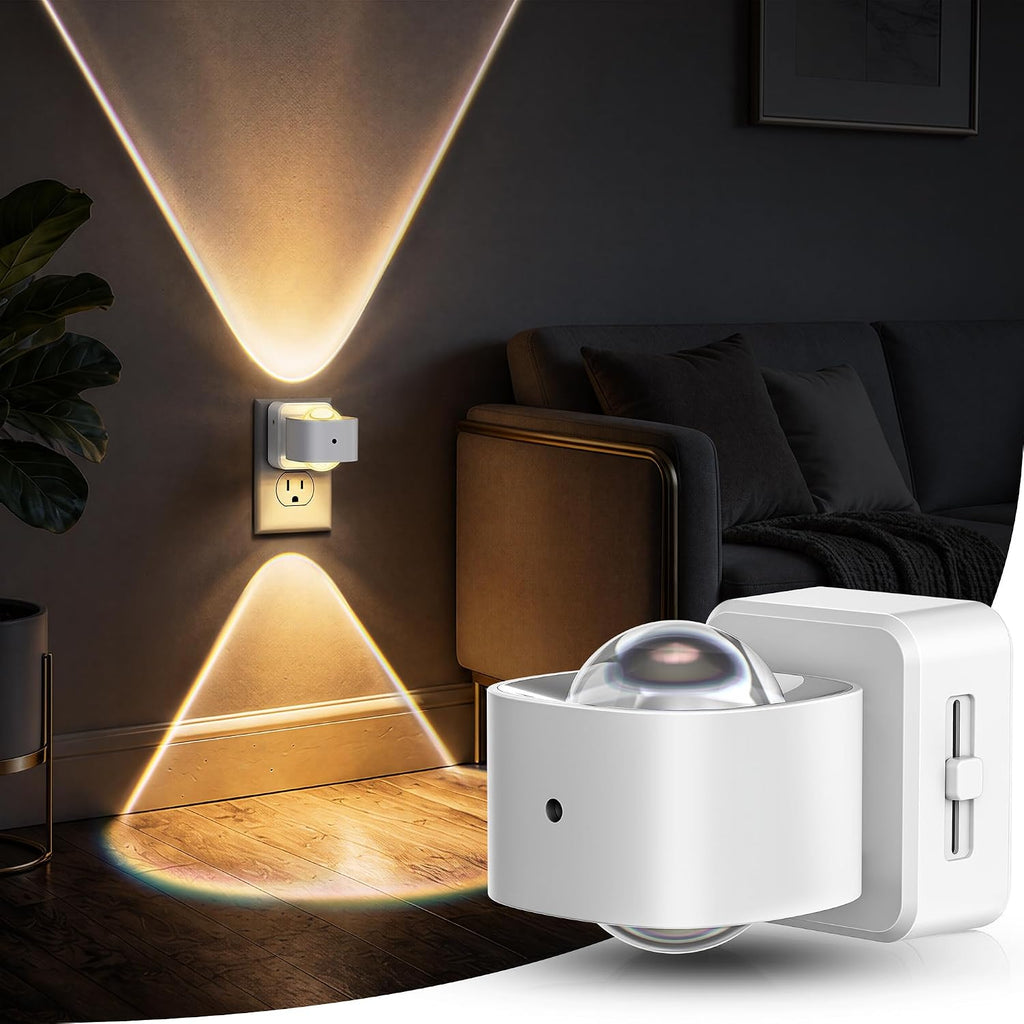 Briignite Night Light Projector, LED Night Lights Plug into Wall, 180° Rotating Night Light for Kids, Dusk to Dawn Sensor, 0-150LM…