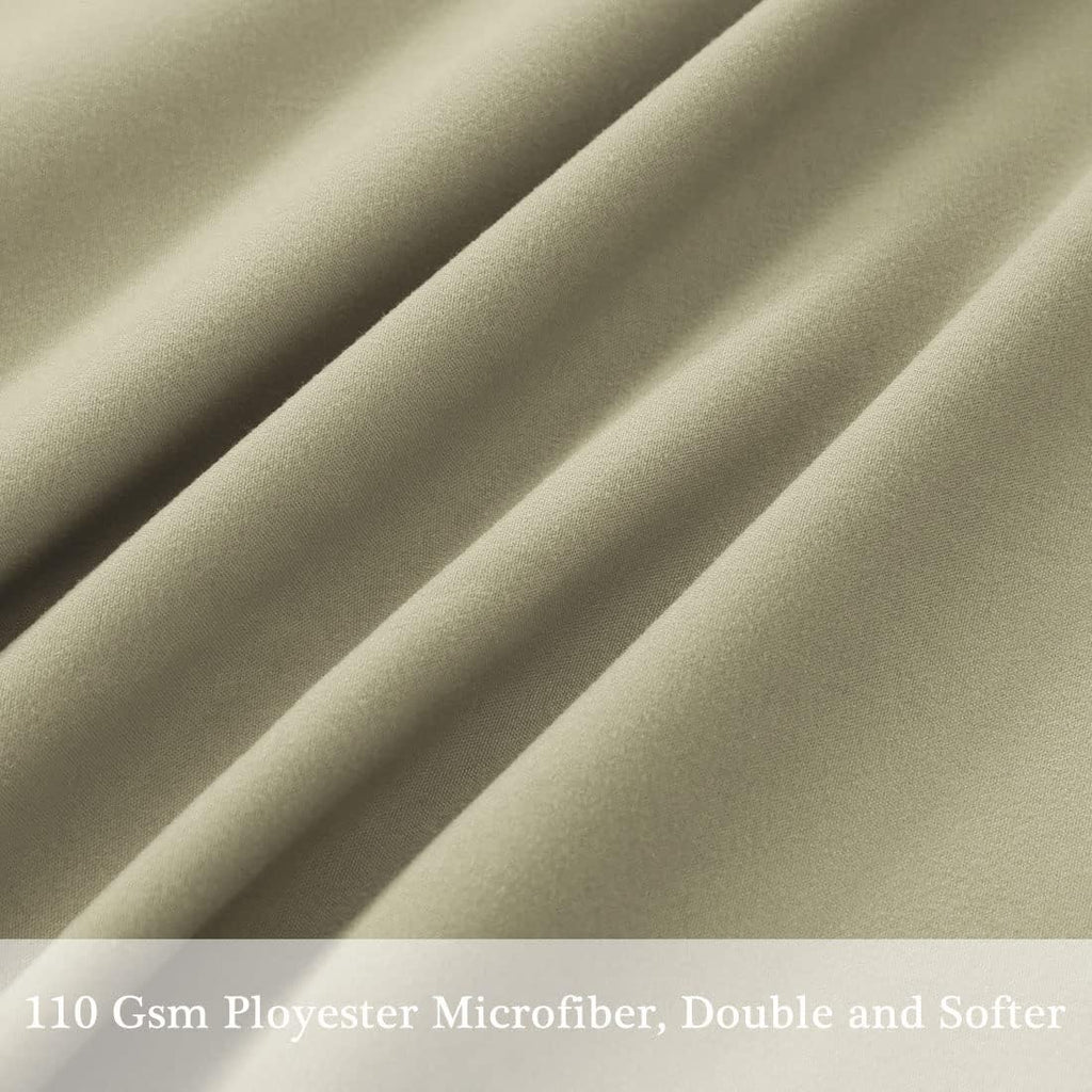 PiccoCasa Body Pillow Case with Zipper Closure, 110 GSM Brushed Microfiber Cover for 20"x48" Body Pillows - Khaki cotton