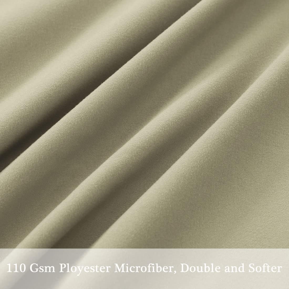 PiccoCasa Body Pillow Case with Zipper Closure, 110 GSM Brushed Microfiber Cover for 20"x48" Body Pillows - Khaki cotton