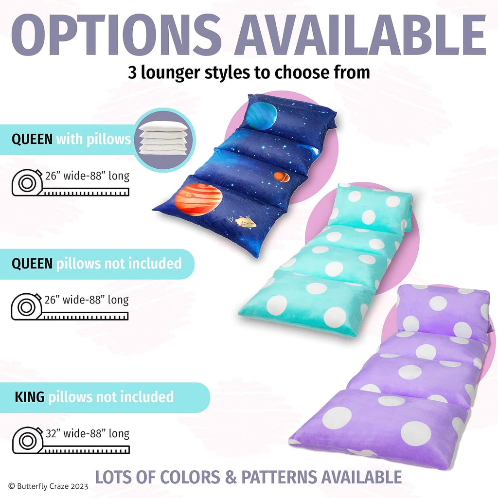 ButterflyCraze Butterfly Craze Floor Lounger Cover - Machine Washable Floor Mattress Cover - Versatile Seating & Sleeping Pad Alternative -…