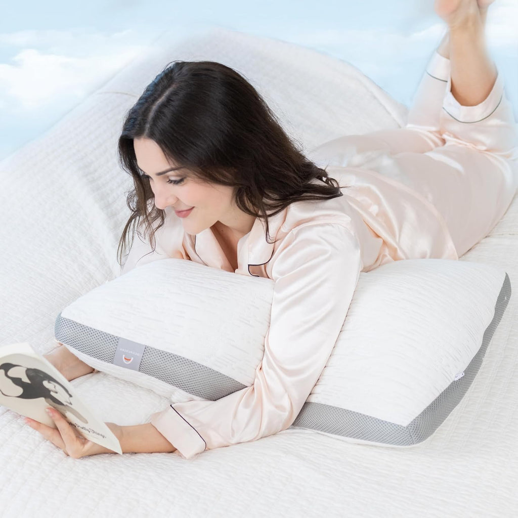 ACCURATEX Pillows King Size Set of 2, Rayon Derived from Bamboo Removable Cover, Shredded Memory Foam Pillow with Down Alternative Fill…