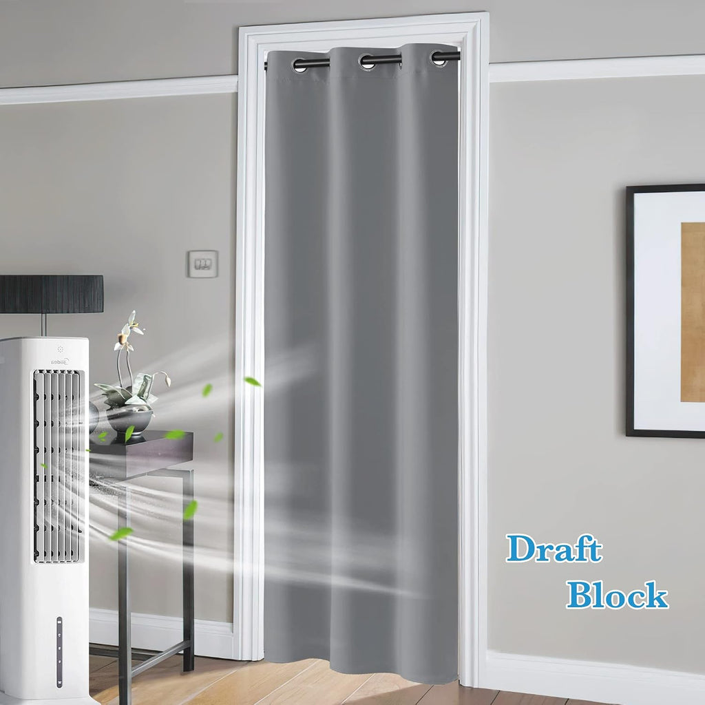 Rybhome RYB HOME Blackout Curtains Thermal Insulating Privacy Temporary Door Curtains for Bedroom Closet Doorway Accordion Door Interior Li…