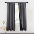 Nicetown 100% Blackout Window Curtain Panels, Rod Pocket Full Light Blocking Drapes with Black Liner for Nursery, 72 inches Drop Thermal In…