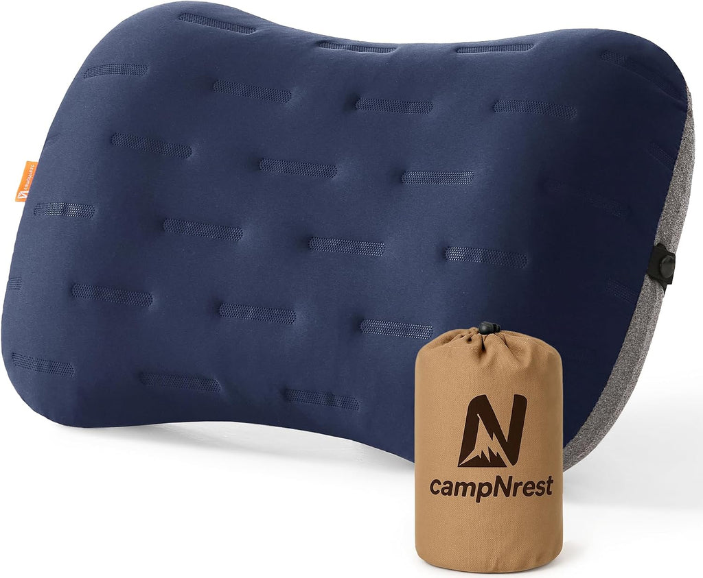 Inflatable Camping Pillow - Ultralight Compact Air Pillow for Travel, Backpacking & Hiking - Ergonomic Neck & Lumbar Support - Portable…