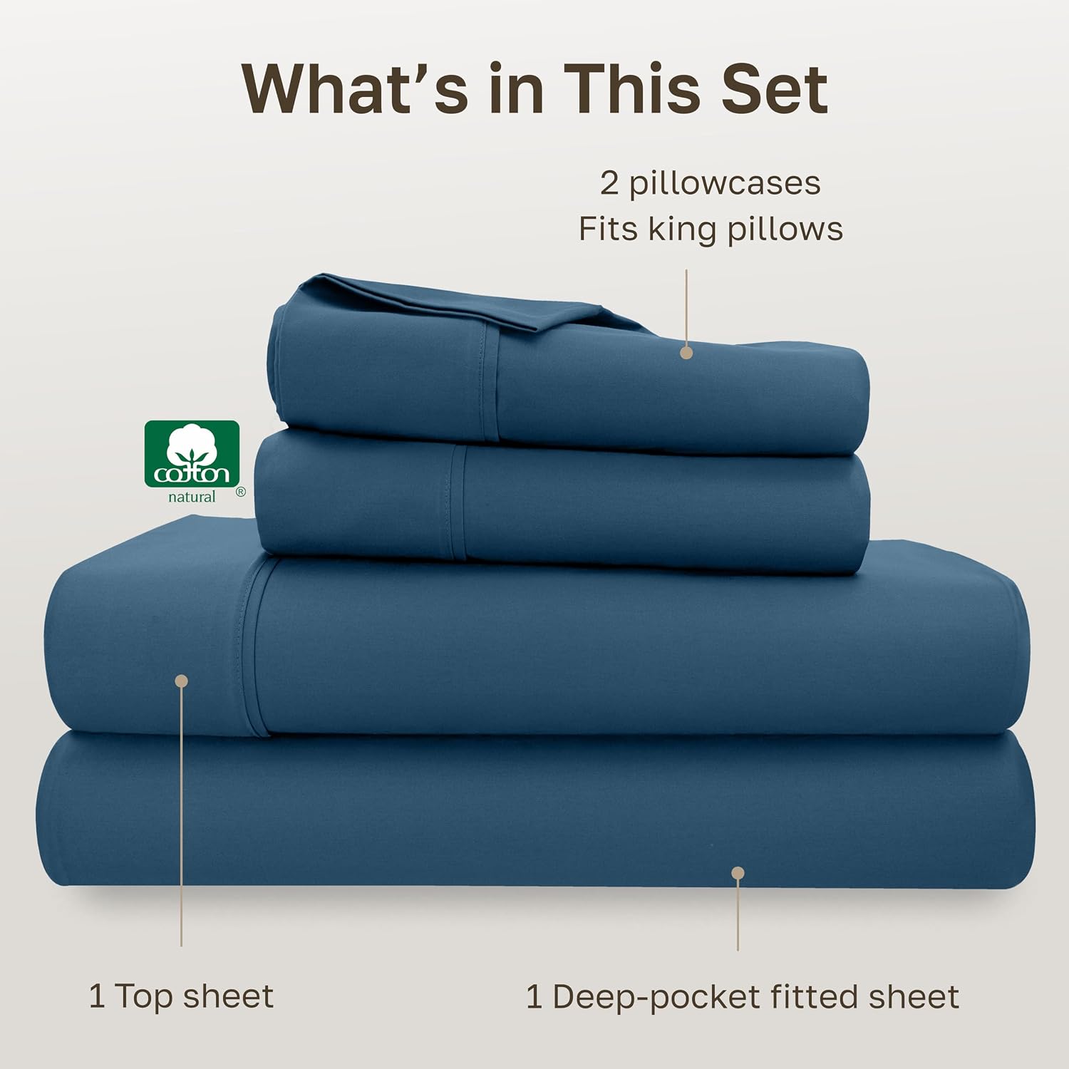 CaliforniaDesignDen California Design Den Soft King Size 100% Cotton Sheet Sets, 400 Thread Count Good Housekeeping Award Winner, Silky Sat…