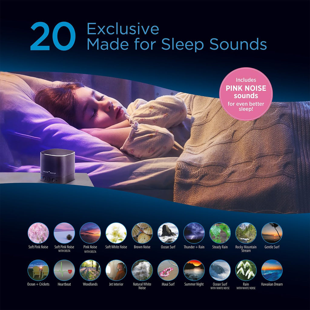 SoundOasis Sound Oasis Pink Noise Bluetooth Sound Machine for Sleeping, 20 Non-Looping Soothing Sounds with Speaker & Memory Function, Port…