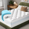 OhGeni Cooling 4 Inch Full Size Dual Layer Mattress Topper, 2 Inch Gel Memory Foam, 2 Inch Soft Pillow Top Pad, Bedroom Essentials Mattress…