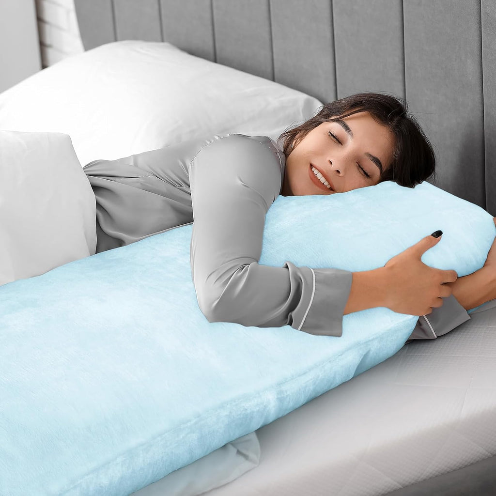 Bedelite Body Pillow Cover with Zipper Closure, Super Soft and Cozy Fuzzy Fleece Pillowcase 20 x 54 Inches, Luxury Fluffy Plush Long Body P…