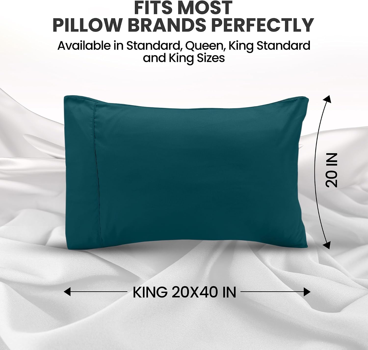 Utopiabedding Utopia Bedding Pillow Cases King Size 2-Pack – Soft Brushed Microfiber – Envelope Closure – Perfect for Hospitals, Hotels, Gu…