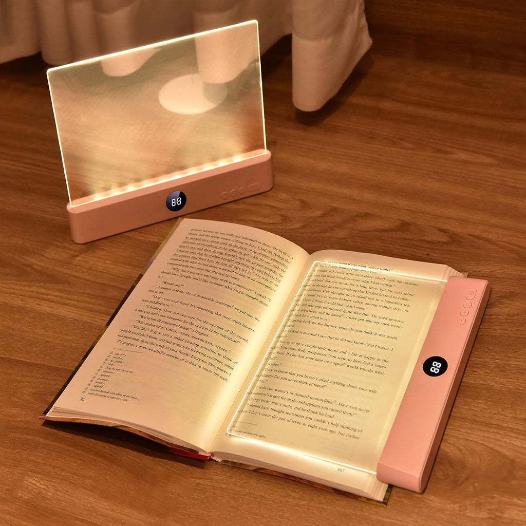 LED Book Light and Night Light 2 in 1, 3 Color Temperatures & Stepless Dimming, USB Rechargeable Reading Light with Timer for Night…