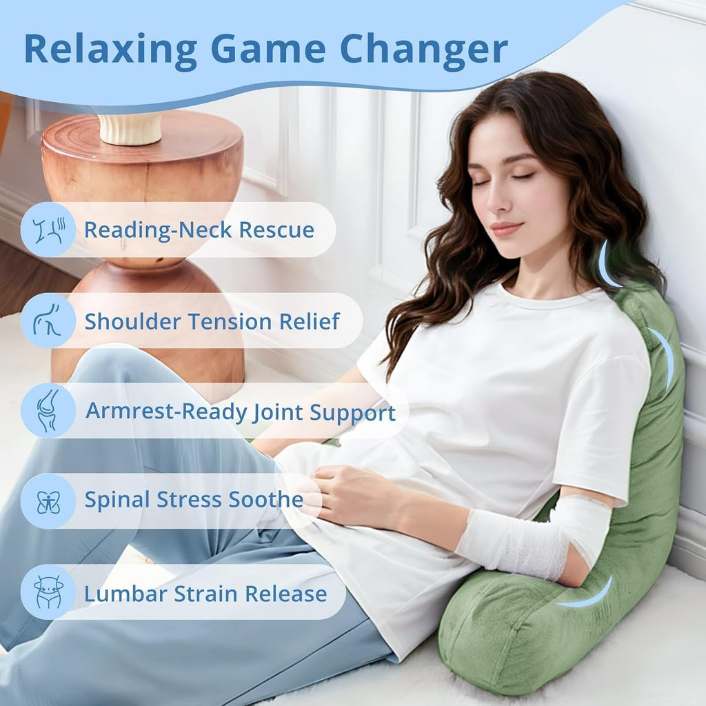 Sasttie Reading Pillow for Sitting in Bed Adult, Back Pillow for Bed Sitting Up, Backrest Back Support Chair Pillow, College Dorm…