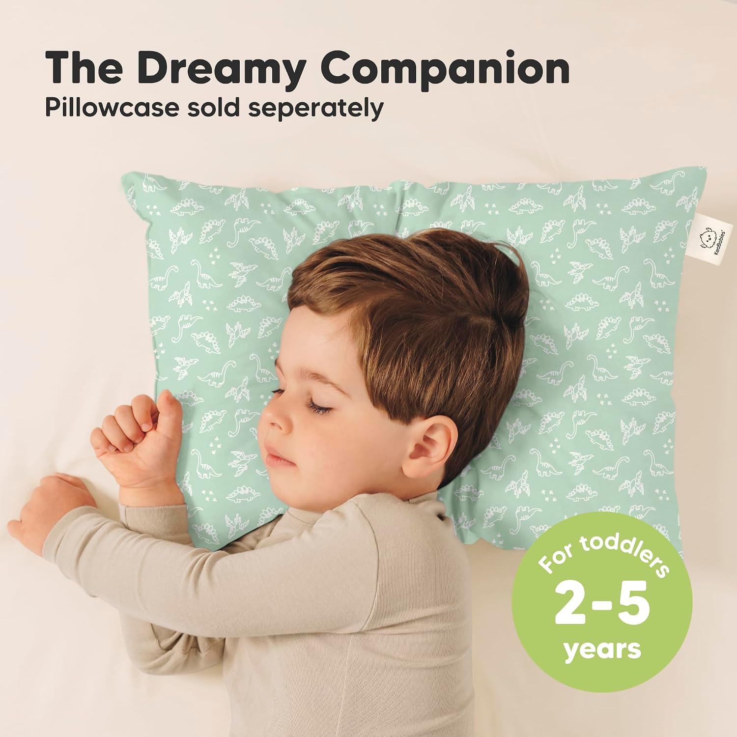 KeaBabies 2-Pack Toddler Pillows 2 Year Old to 5-13x18 Soft Organic Cotton Kids Pillow for Sleeping, Travel, School, Daycare, Nap…
