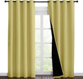 Nicetown Paler Yellow Full Shade Curtain Panels, Pair of Energy Smart & Noise Blocking Out Blackout Drapes for Dining Room Window, Thermal…