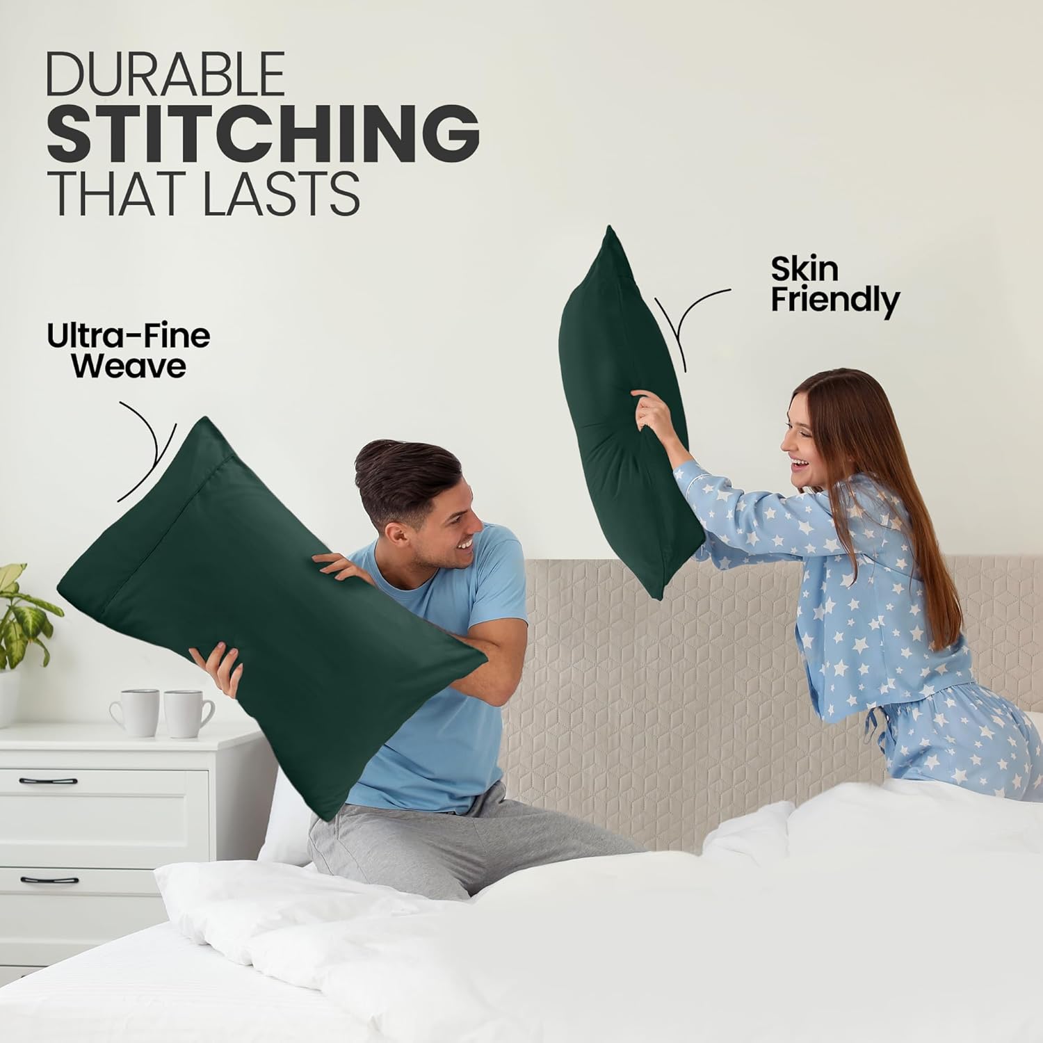 Utopiabedding Utopia Bedding Standard Pillow Cases - 2 Pack - Envelope Closure - Soft Brushed Microfiber Fabric - Shrinkage and Fade Resist…