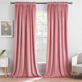 MIULEE Blush Pink Velvet Curtains Thermal Insulated Blackout Curtain Drapes for Bedroom Living Room Darkening 96 Inches Long Curtains…