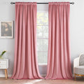 MIULEE Blush Pink Velvet Curtains Thermal Insulated Blackout Curtain Drapes for Bedroom Living Room Darkening 84 Inches Long Curtains…