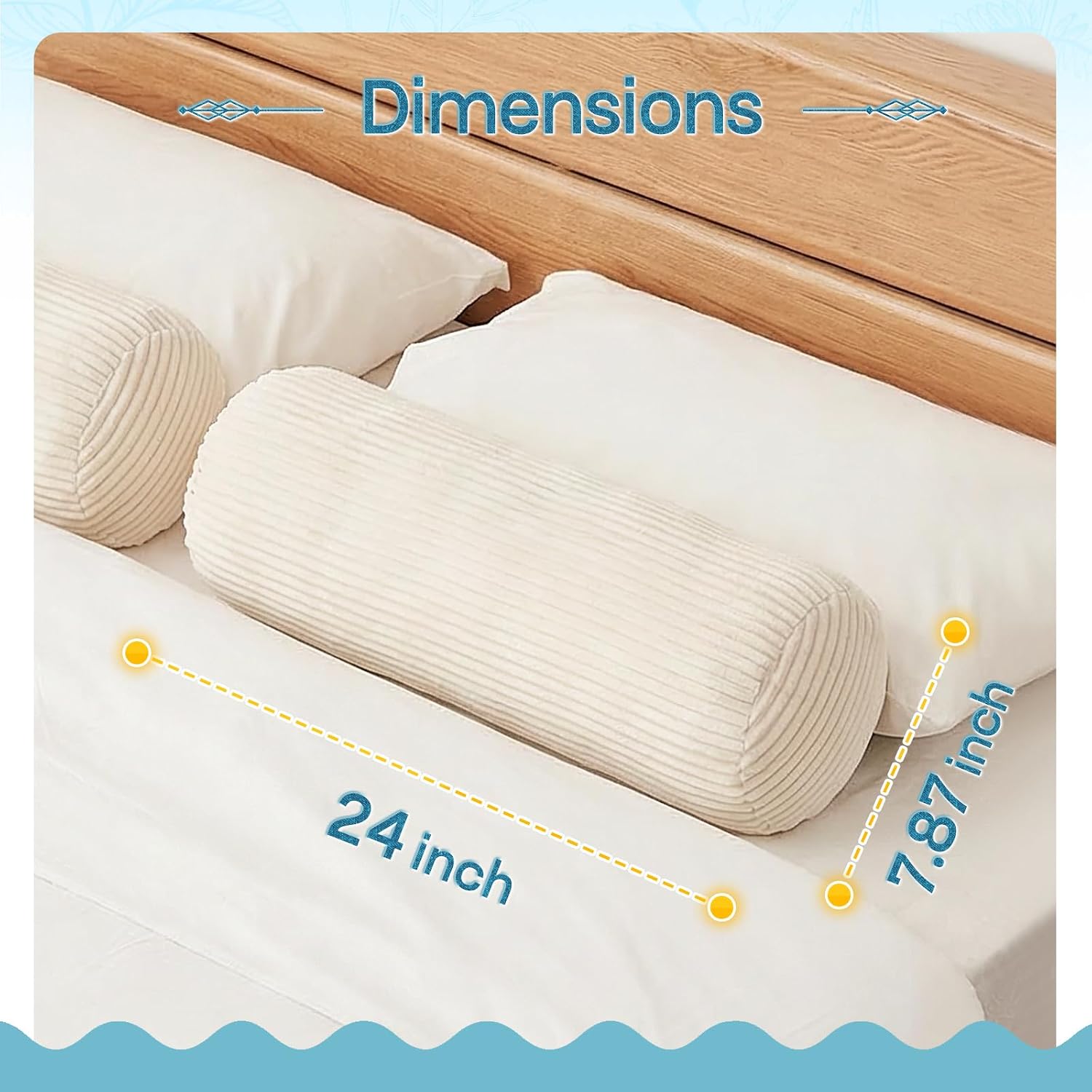 1Middleone 1 MIDDLE ONE Body Pillow, Memory Foam Body Pillows for Adults Sleeping, Decorative Bolster Pillow for Couch and Bed, Long Cylind…
