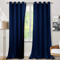 BGment Navy Blue Blackout Curtains 95 Inches Long 2 Panels Set for Living Room, Thermal Insulated 100% Light Blocking Curtains & Drapes, Gr…