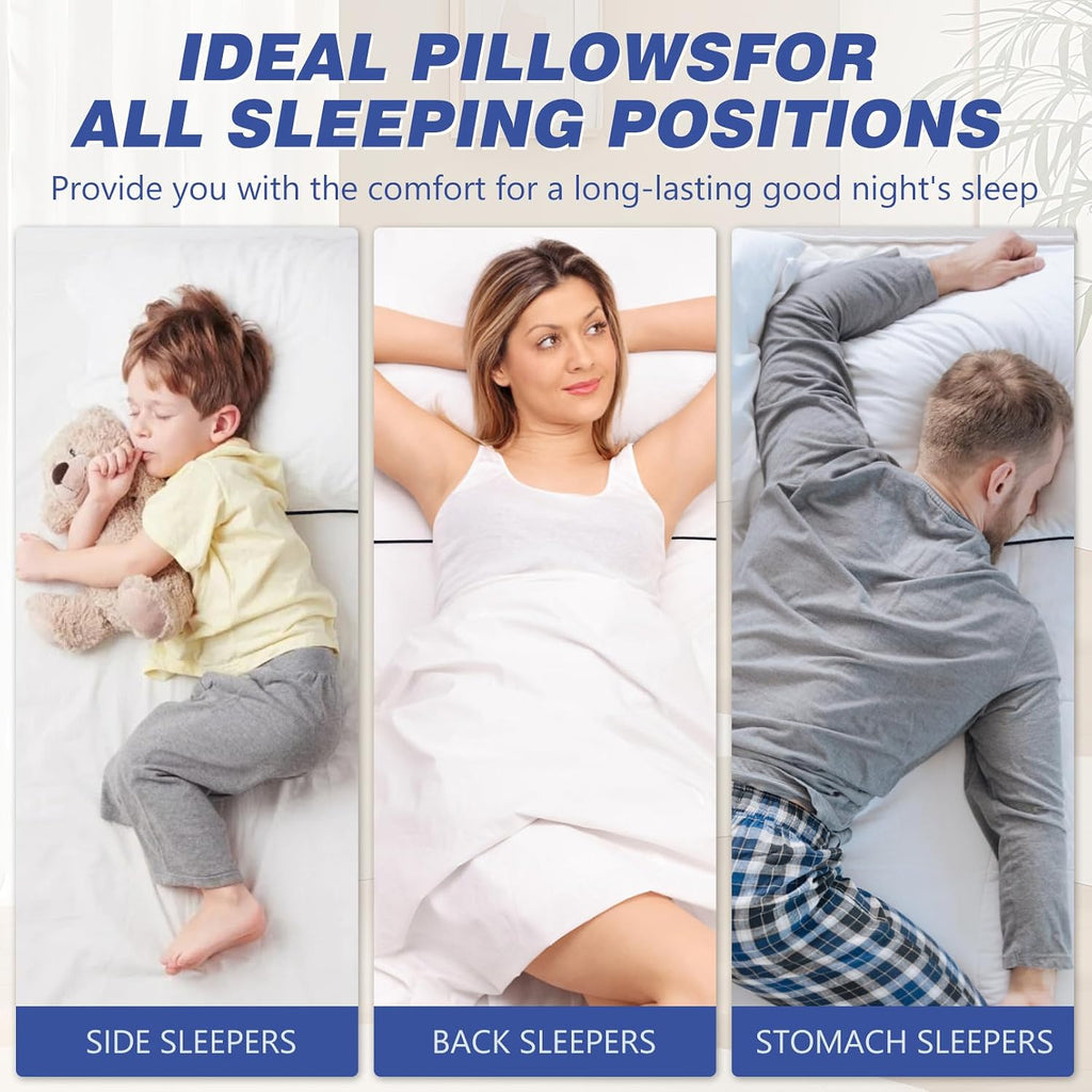 Vorouhals Hotel Collection Bed Pillows for Sleeping 2 Pack Standard Size Cooling Pillows Set of 2 for Back, Stomach or Side Sleepers…