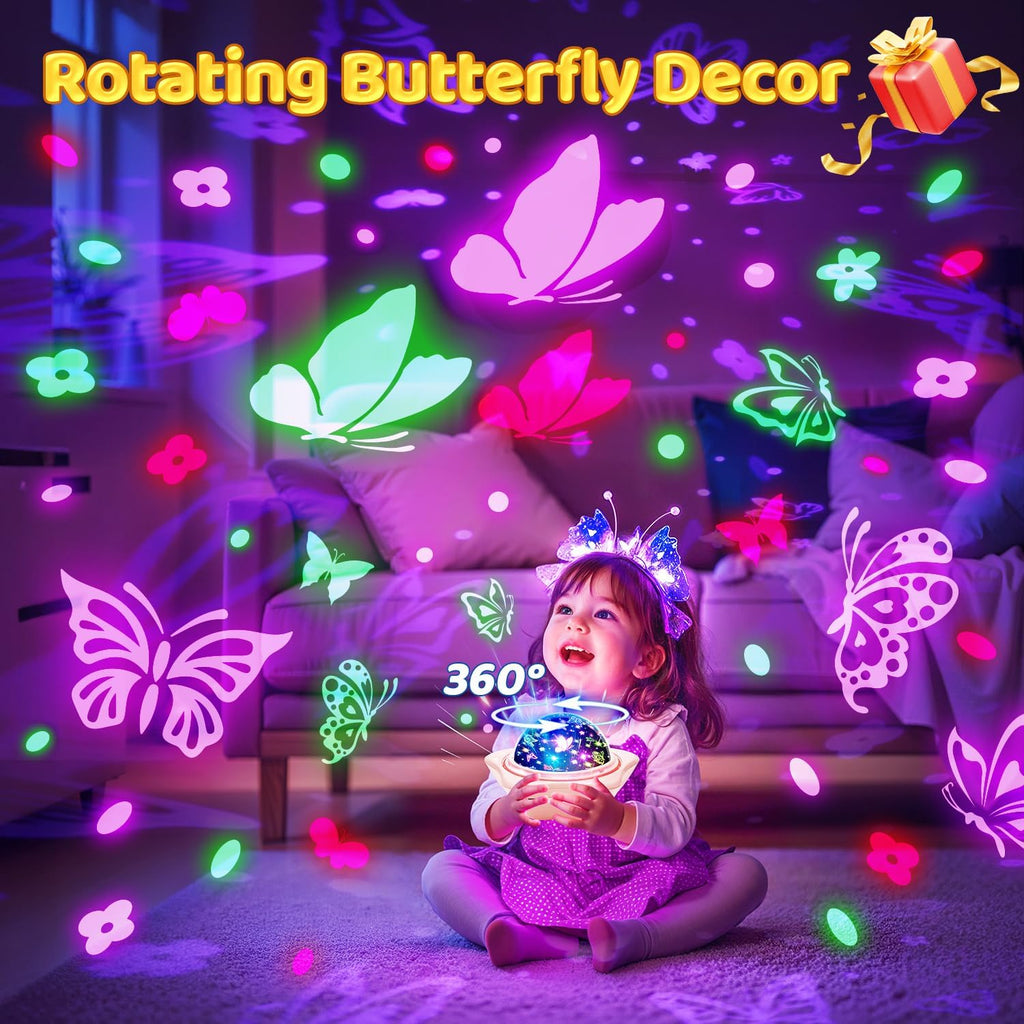 Onefire Girls Toys for Girl Gifts, 6 Films Light Projector Unicorn Toys for Girls Age 4-6, Rechargeable Night Lights for Bedroom, 360°…
