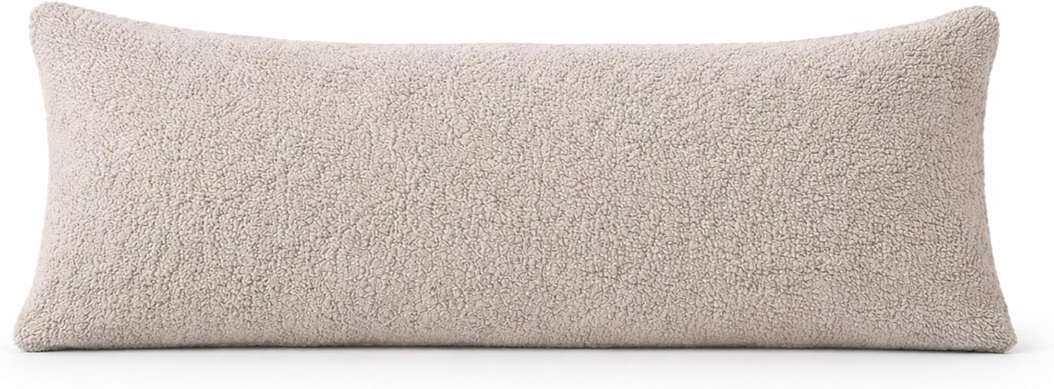 Reafort Sherpa Body Pillow Cover 21" x 54", Plush Fleece Long Body Pillowcase with Zipper Closure, Ultra Soft Fluffy Cozy Decorative…