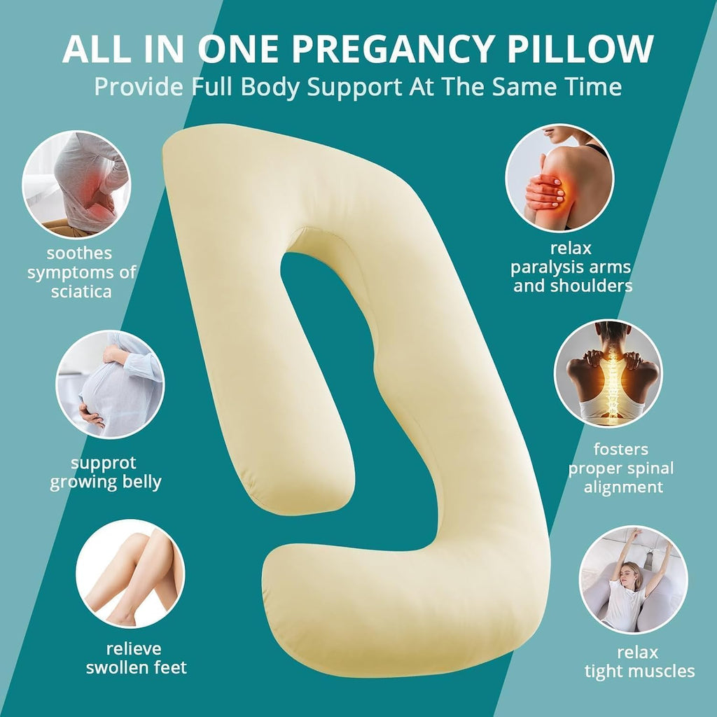 Sasttie Pregnancy Pillows for Sleeping, U Shaped Cooling Full Body Pregnancy Must Haves, 57 Inch Maternity Pillow for Pregnant Women, Pillo…