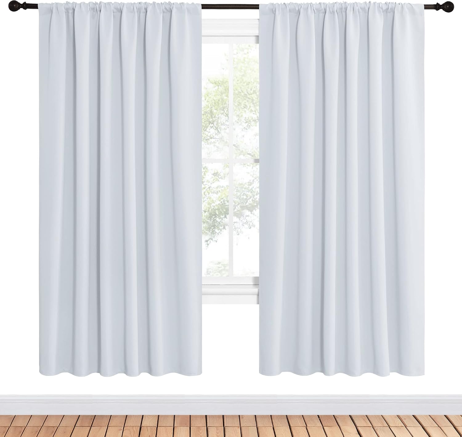 NICETOWN Bedroom Window Curtain Panels - Window Treatment Thermal Insulated Rod Pocket Room Darkening Curtains/Drapes for Patio Door…