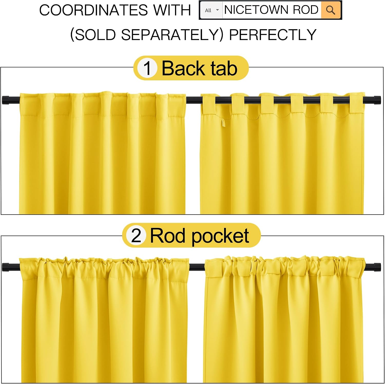 NICETOWN Window Treatment Blackout Curtains and Draperies - (Bright Pink Color) 42x40 inch, 2 Panels, Room Darkening Blackout Panel…