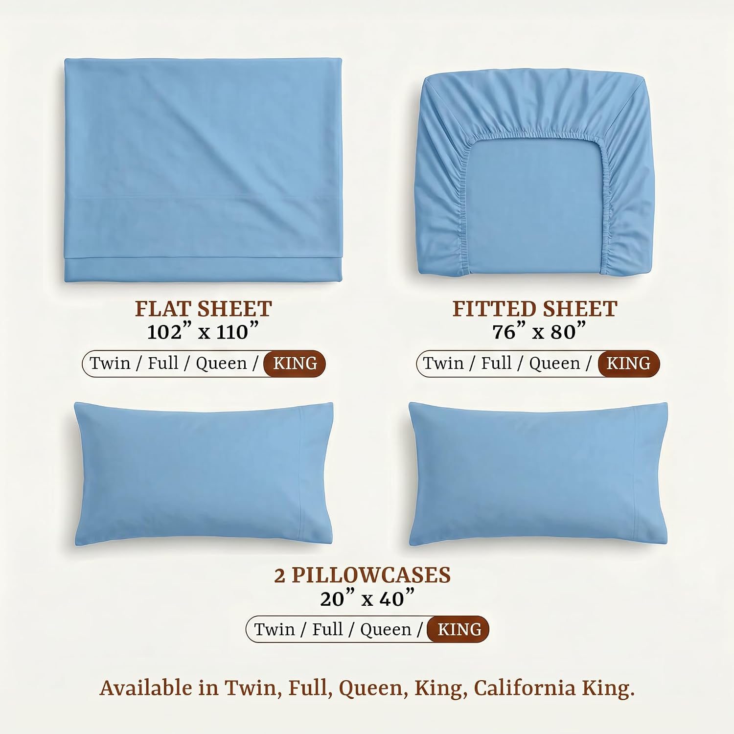 Perupima Peru Pima 415 Thread Count Percal King Sheet Set - 100% Peruvian Pima Cotton, 4 Piece (Flat, Fitted, 2 Pillowcases) - Cooling, Cri…