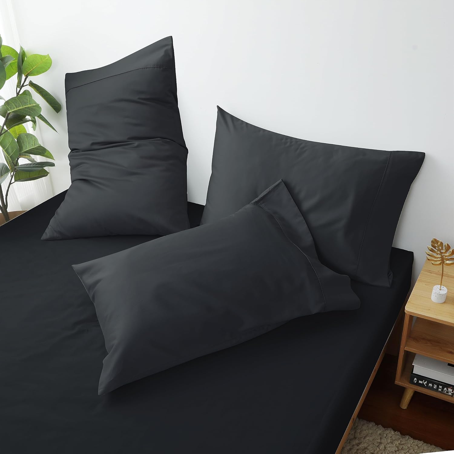 ShunjieHome 100% Egyptian Cotton Pillow Cases Set of 2, Standard Size 400 Thread Count Cooling Pillowcases, Soft and Breathable Pillow Cove…