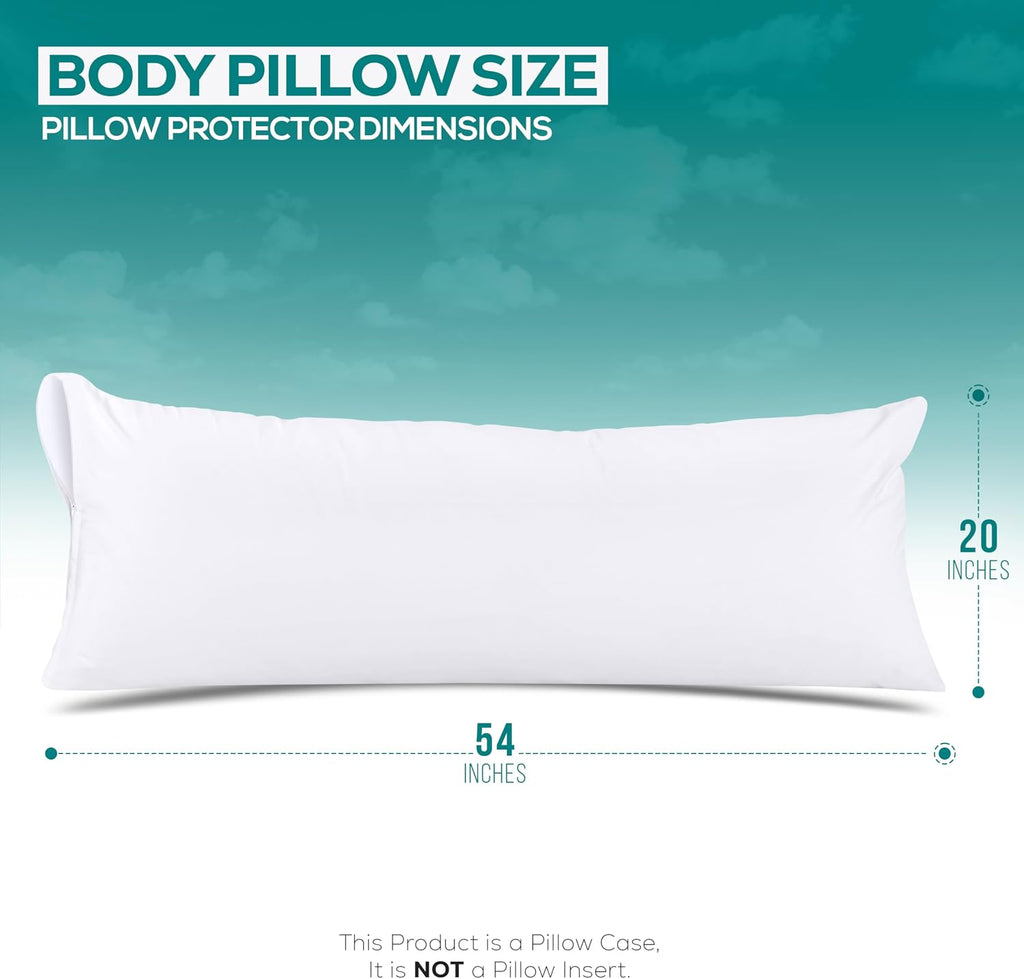 Utopiabedding Set of 2 Pillow Protectors with Zipper Body Size, Bed Bug and Dust Mite Proof Pillow Covers, Ultra Soft Pillow Encasements, M…